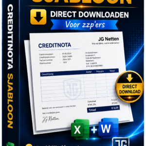 Creditnota Sjabloon (Word & Excel) – Direct Download