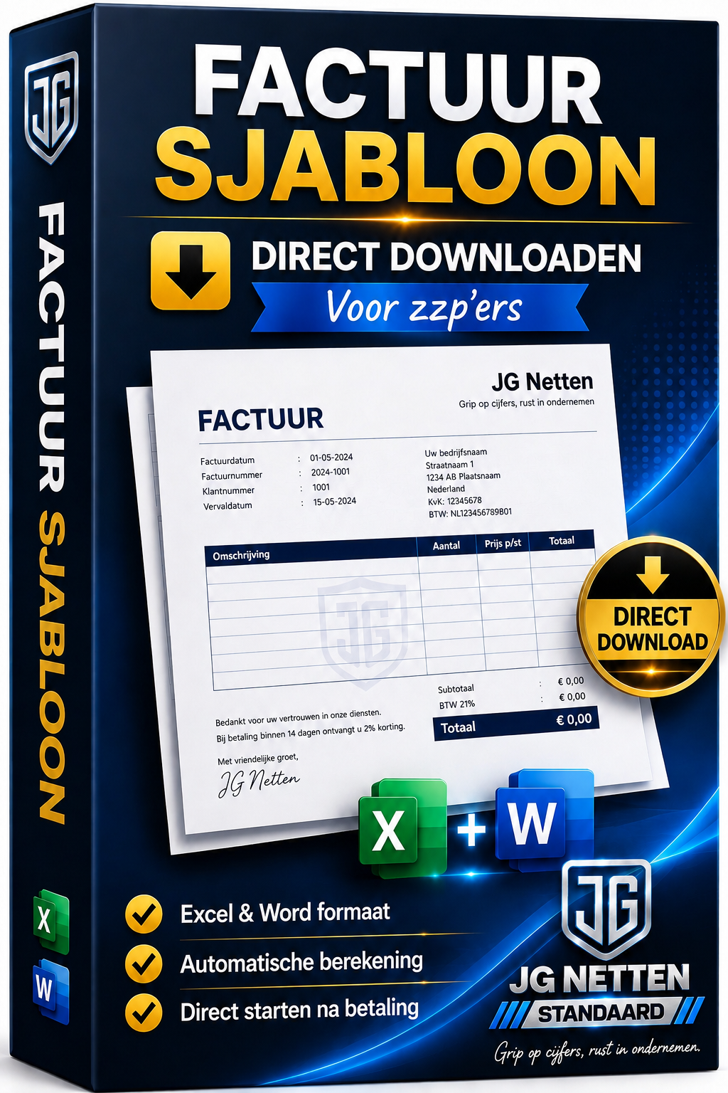 Factuursjabloon โ Excel & Word โ Direct downloaden
