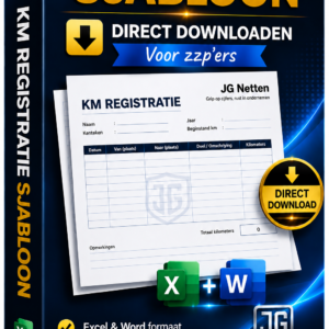 KM Registratie Sjabloon voor zzp'ers (Excel + Word)