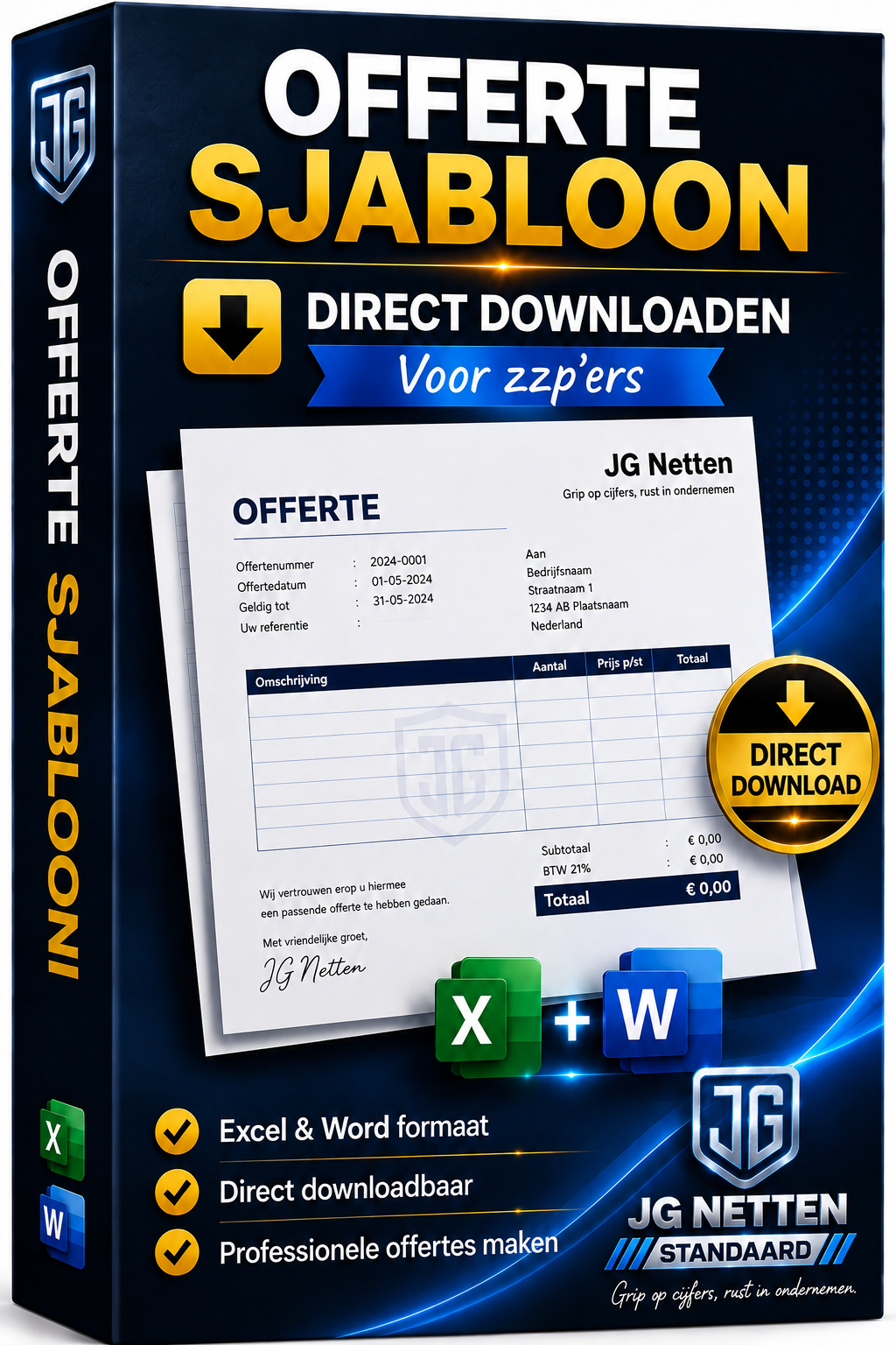 Offerte Sjabloon voor ZZP'ers (Excel + Word)